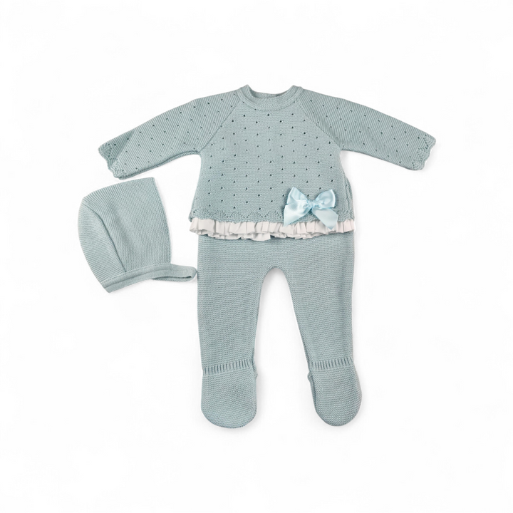 Conjunto Bebé hilo Perforado Mint