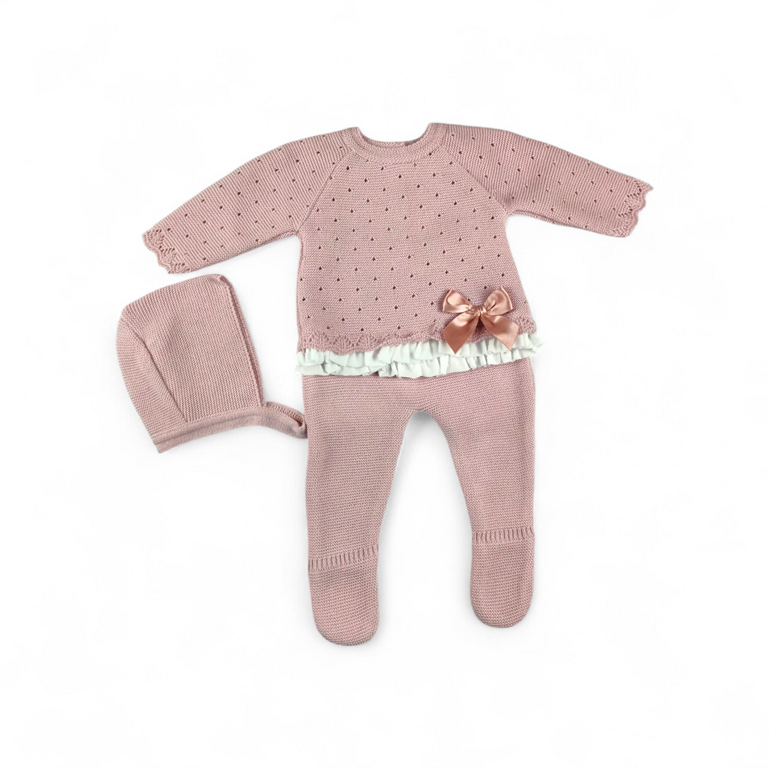 Conjunto Bebé hilo Perforado Maquillaje