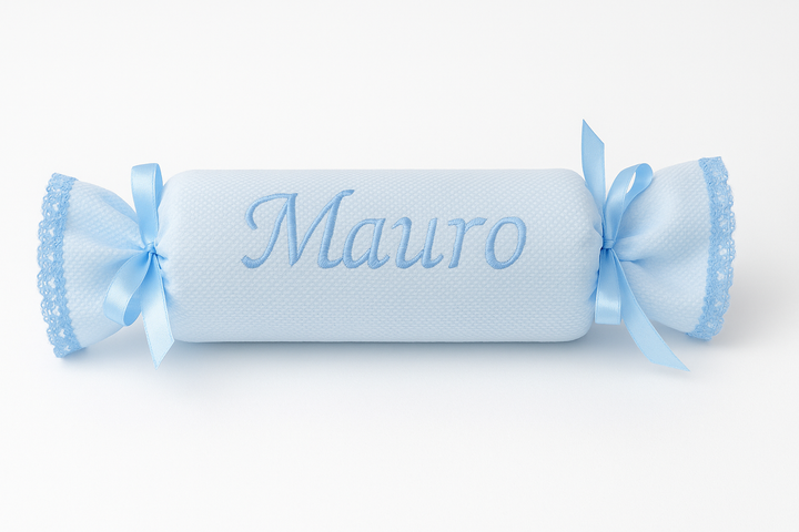 Cojín antivuelco personalizado  con Encaje Azul