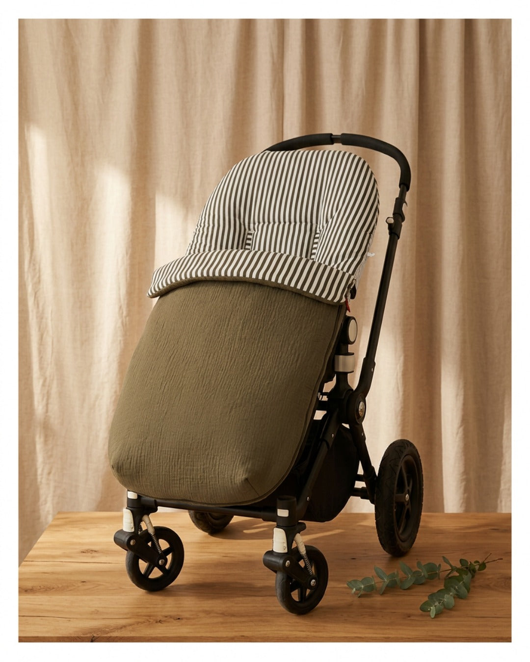 Saco Universal para Silla de Paseo – Verde Caqui con Rayas