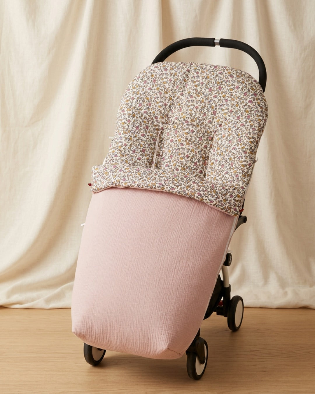 Saco Universal para Silla de Paseo – Rosa con Estampado Floral