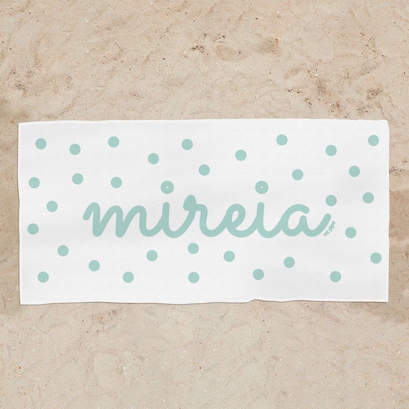 Toalla de baño Premium Personalizada Menta, elige dibujo - Mikeko