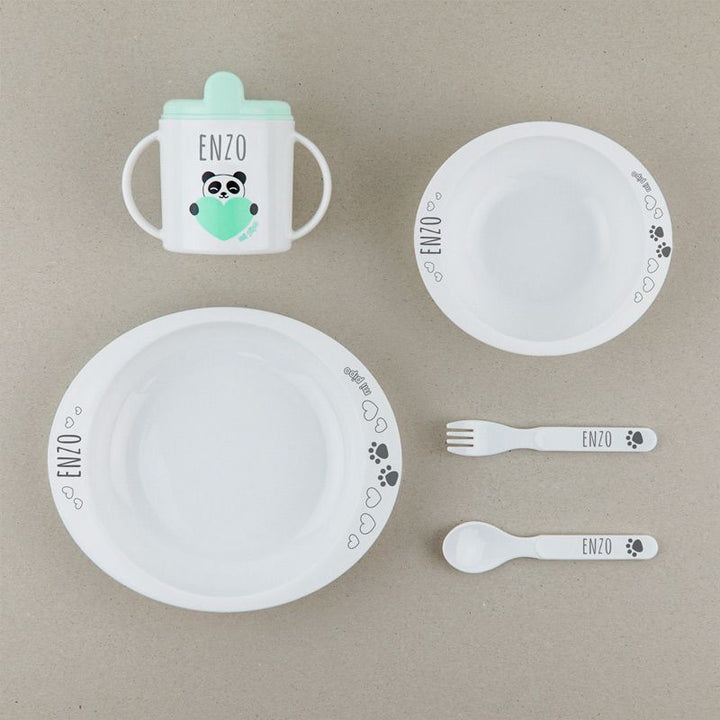 Vajilla Panda menta Personalizada