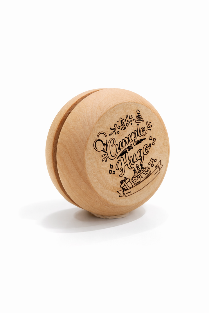 Yoyó de madera personalizado para invitados | Detalle original para cumpleaños y eventos
