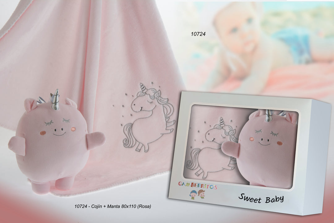 Manta + Peluche Unicornio