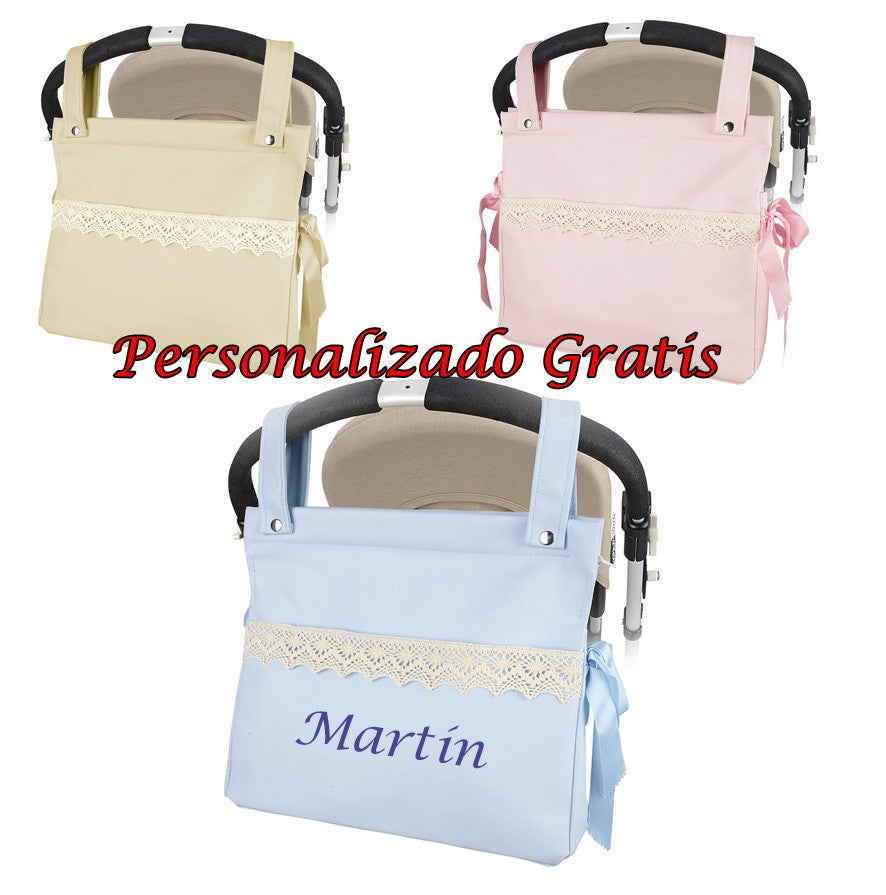 Bolso Carrito Bebe Ecopiel Personalizado con nombre bordado + Cambiador  -Danielstore