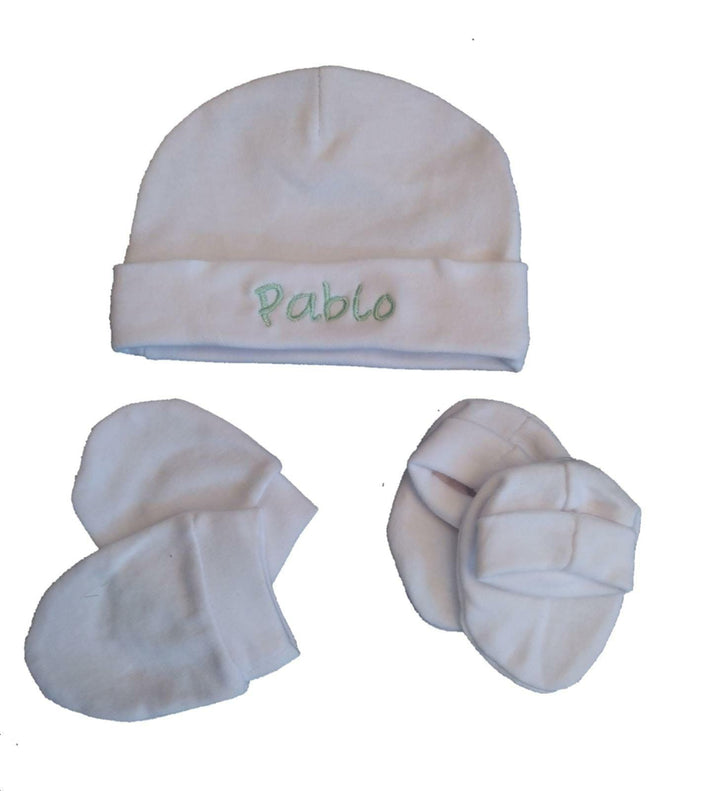 Pack Personalizado Gorro, manoplas y patucos - Mikeko