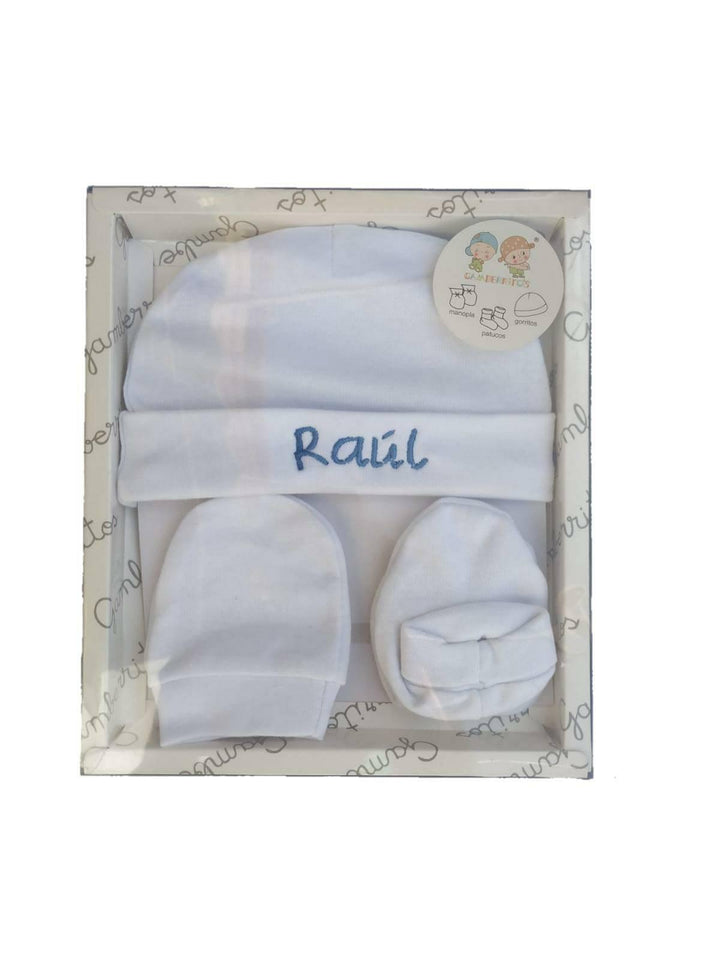 Pack Personalizado Gorro, manoplas y patucos