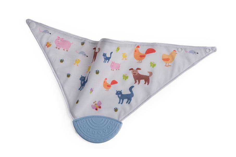 Bandana con mordedor Animales Azul