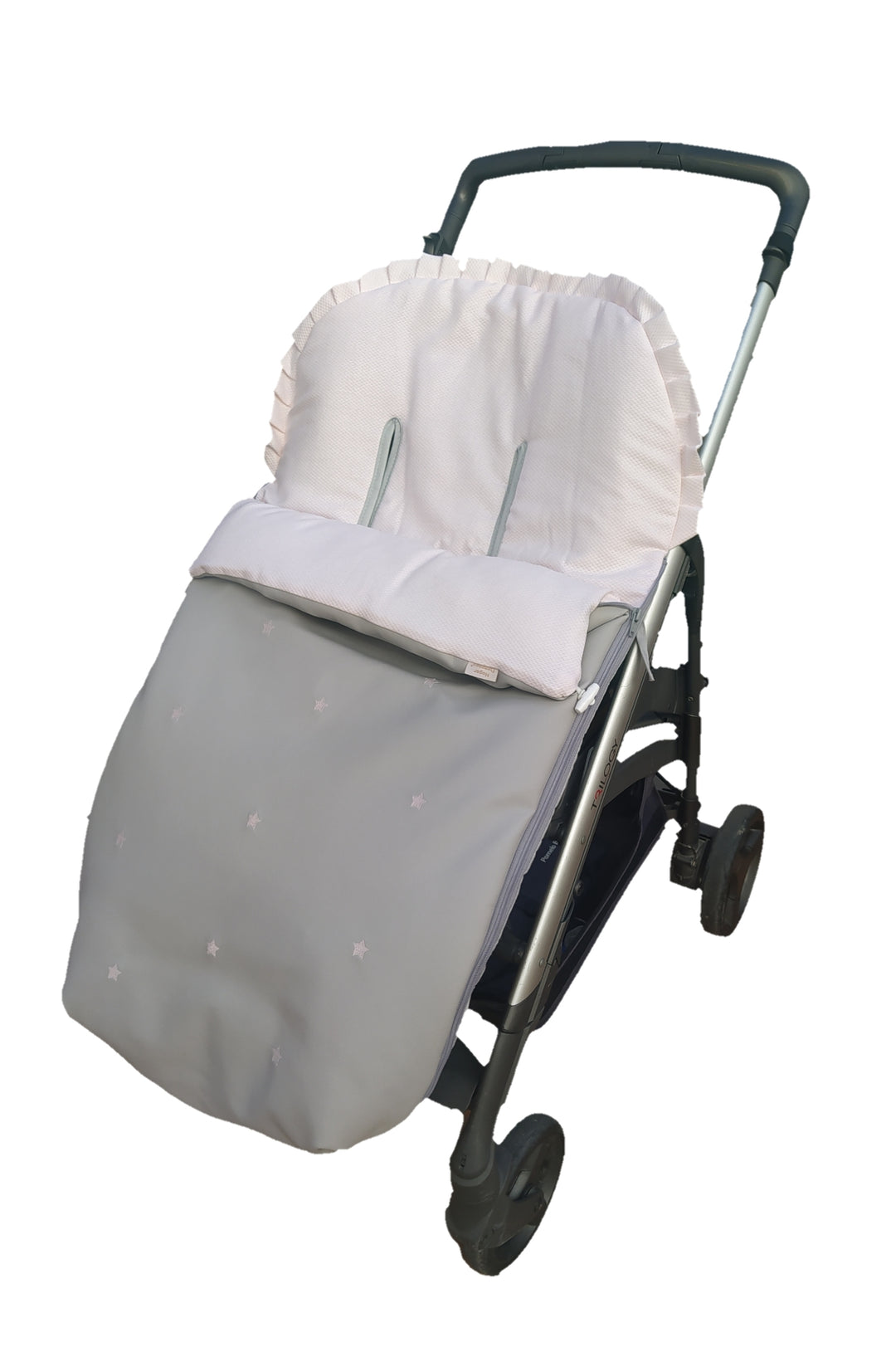 Saco Silla Universal Polipiel Gris piqué Rosa - Mikeko