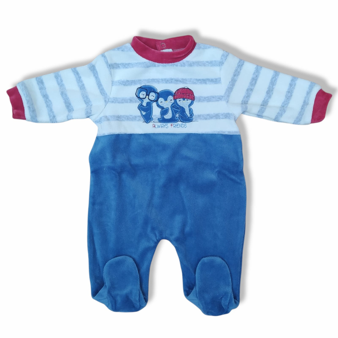 Pijama Terciopelo Amigos - Azul - Mikeko