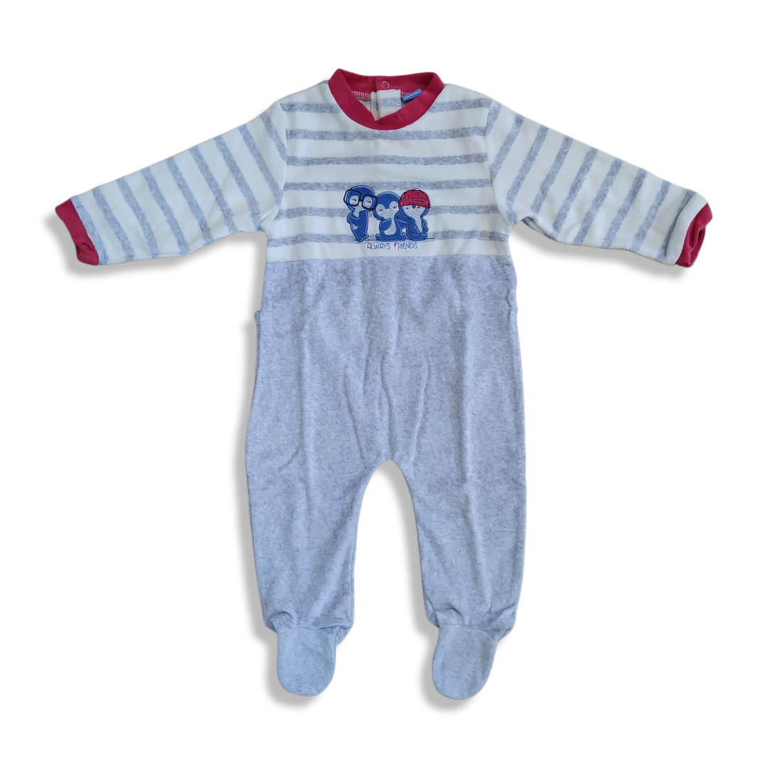 Pijama Terciopelo Pelele pingüinos - Mikeko