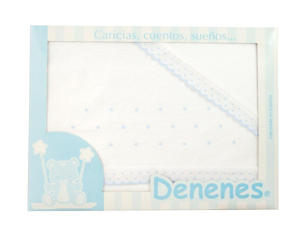 Sabana Franela Topos Celeste Coche - Mikeko