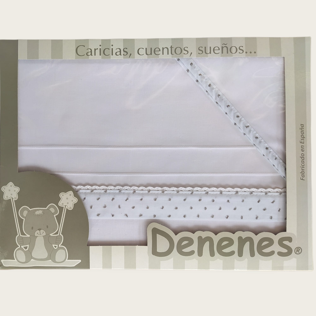 Sábana Verano Coche Plumeti Jaretas Gris - Mikeko