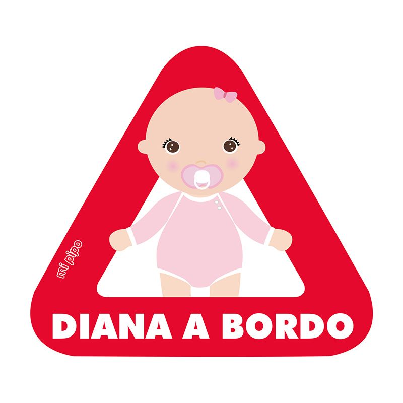 Adhesivo para coche Bebé a bordo Bebé chica personalizado - Mikeko