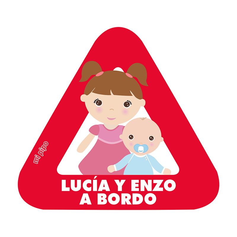Adhesivo para coche Bebé a bordo Hermana mayor y bebé personalizado - Mikeko