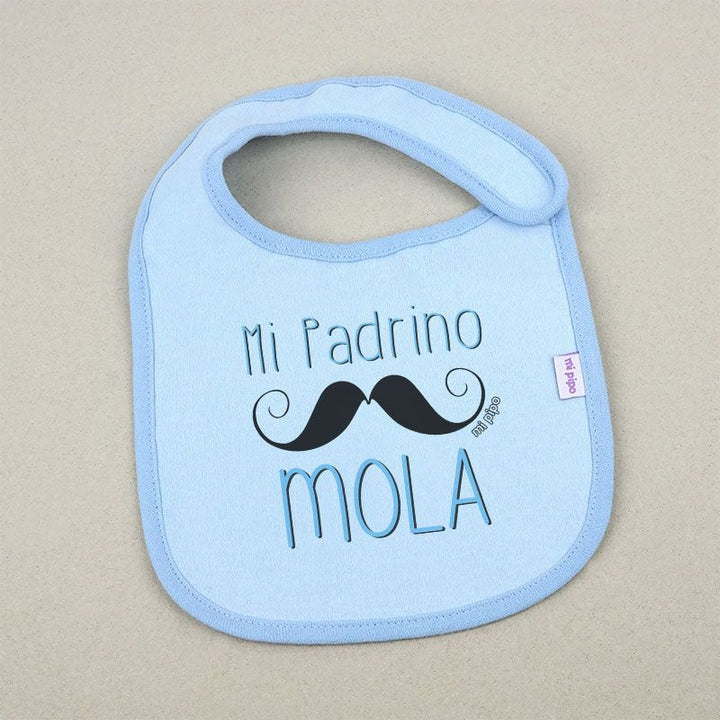 Babero Divertido Mi Padrino mola bigote - Mikeko
