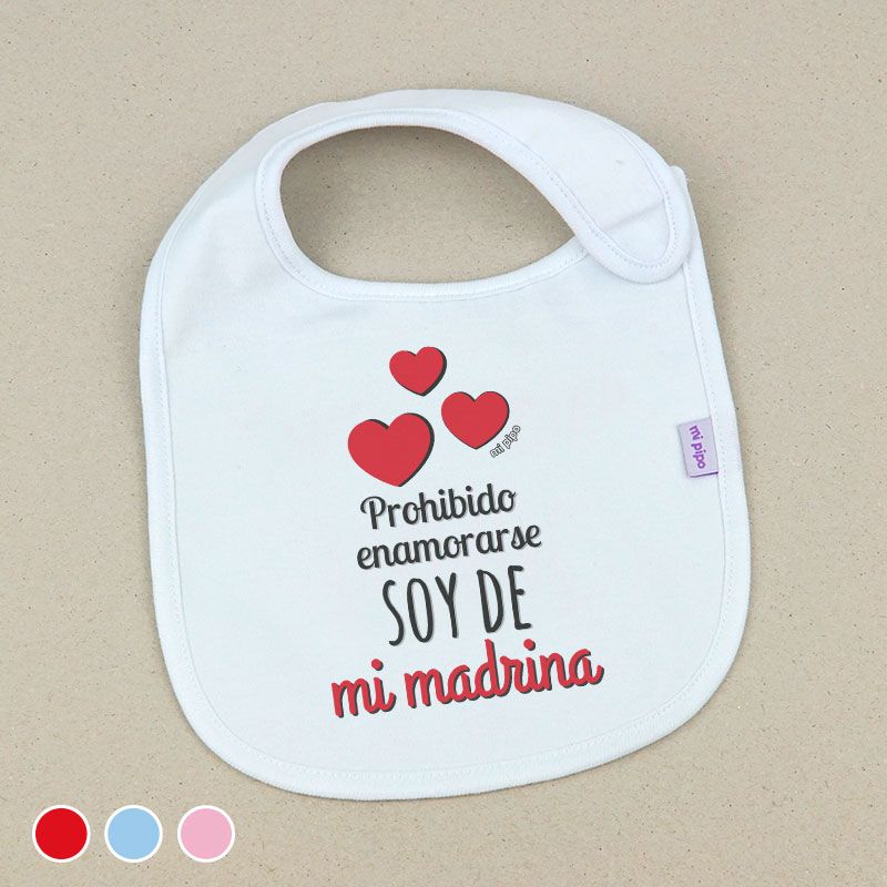 Babero Divertido Prohibido enamorarse soy de mi Madrina - Mikeko