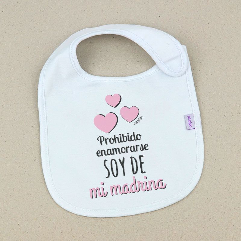 Babero Divertido Prohibido enamorarse soy de mi Madrina - Mikeko