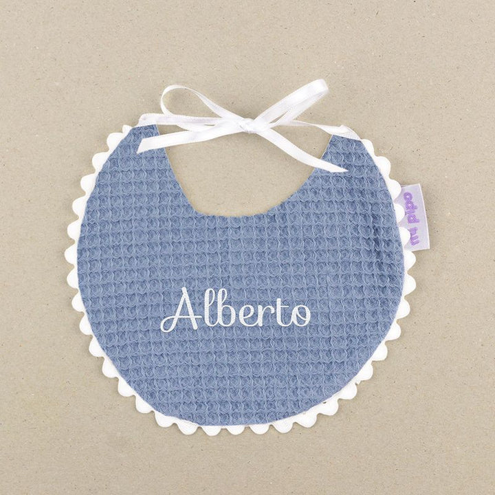 Babero Gofre Azul Personalizado