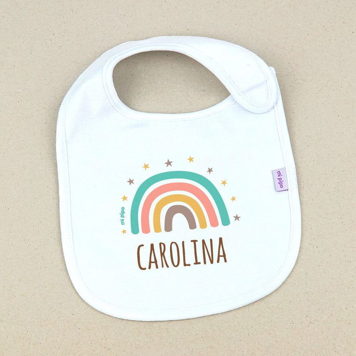 Babero Personalizado Arcoiris soft - Mikeko