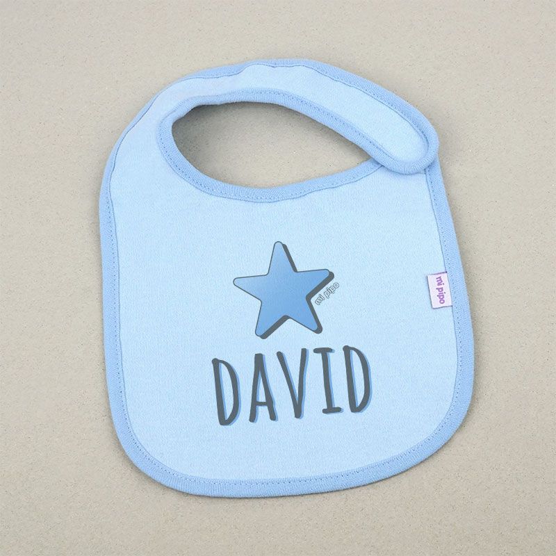 Babero Personalizado Estrella Azul - Mikeko