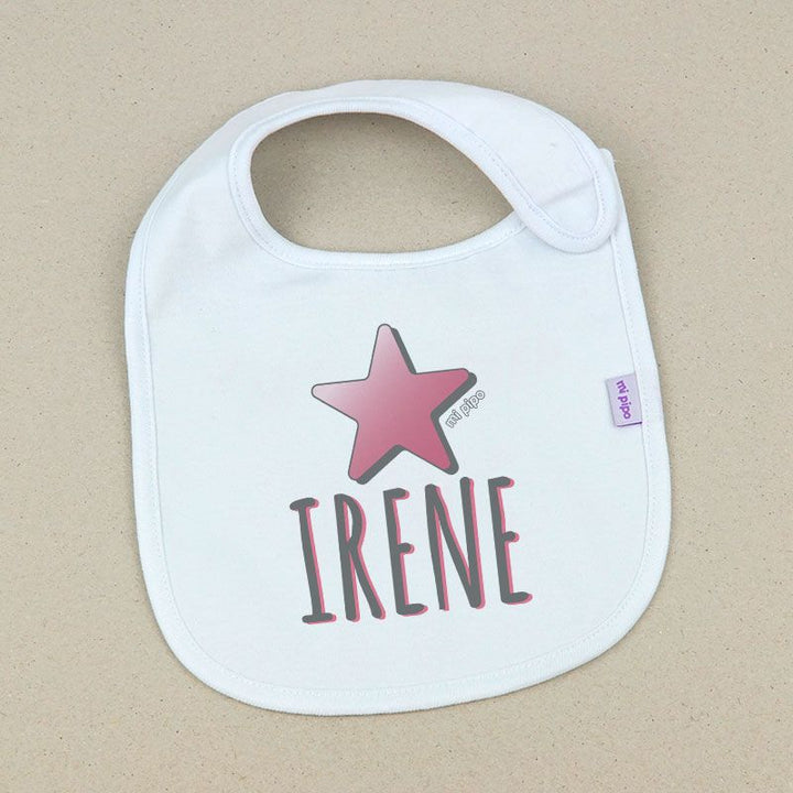 Babero Personalizado Estrella Rosa