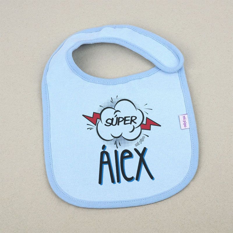 Babero Personalizado Súper Azul - Mikeko