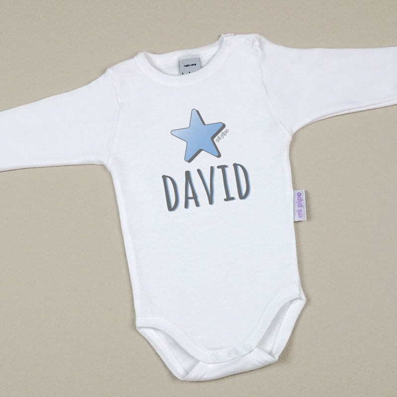 Babidu Body Personalizado Nombre + Estrella Azul - Mikeko