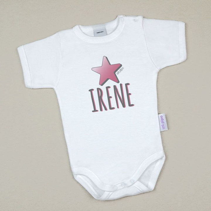 Babidu Body Personalizado Nombre + Estrella Rosa - Mikeko