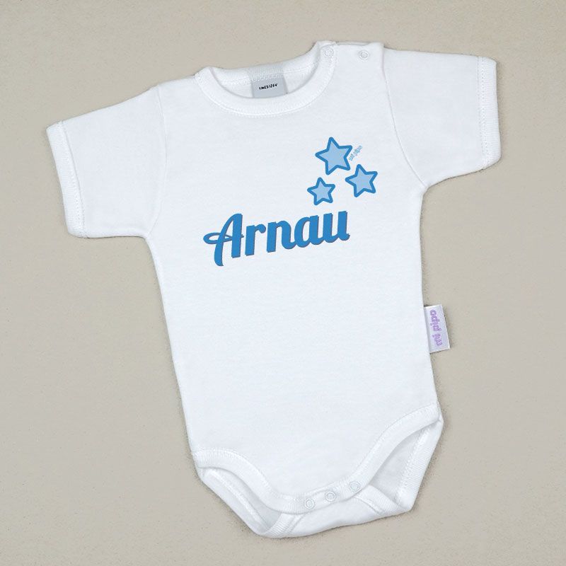 Babidu Body Personalizado Nombre + Estrellas Azul