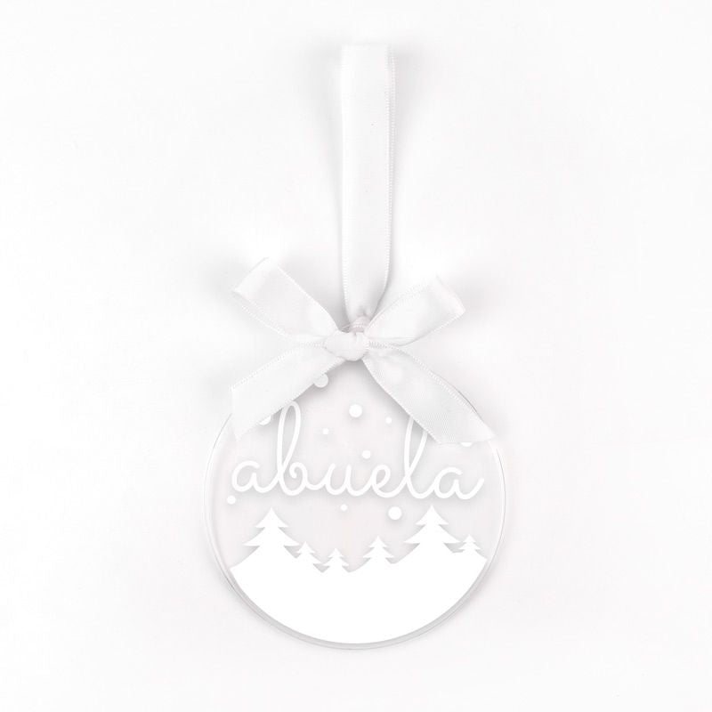 Bola Blanca Navidad METACRILATO Personalizada, elige diseño - Mikeko