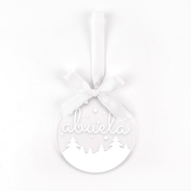 Bola Blanca Navidad METACRILATO Personalizada, elige diseño
