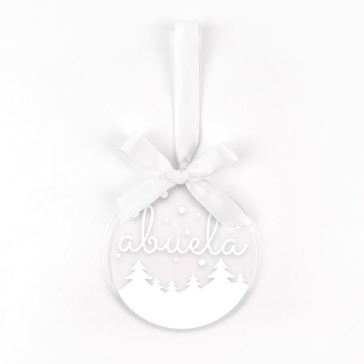 Bola Blanca Navidad METACRILATO Personalizada, elige diseño