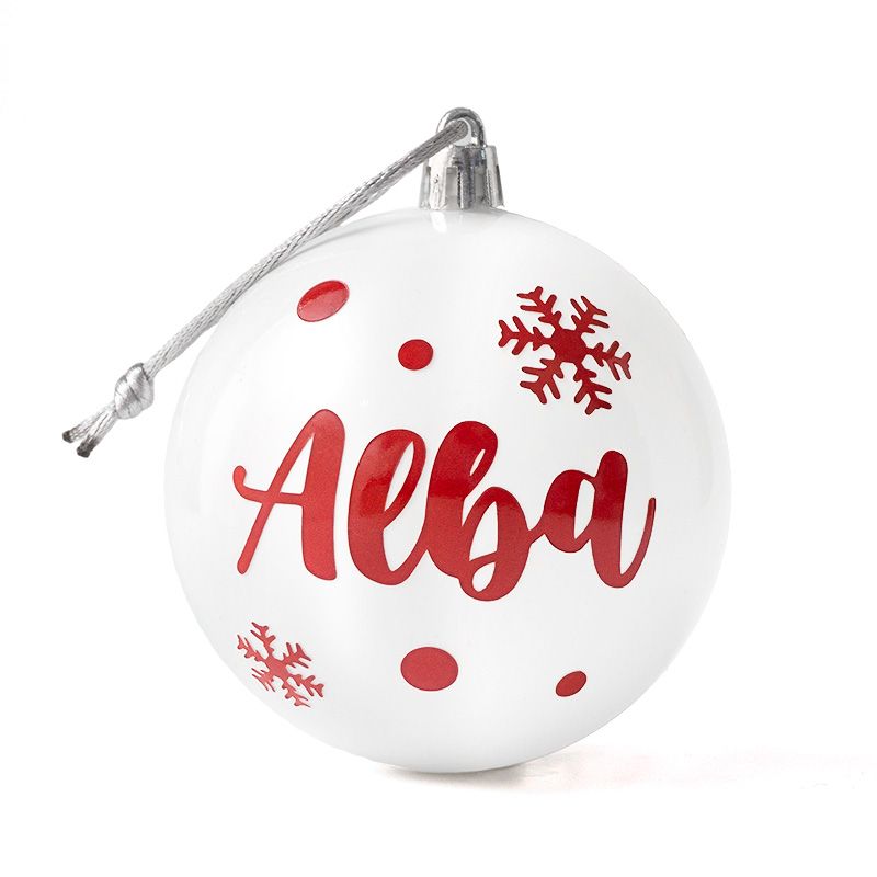 Bola Navidad Blanca personalizada - Mikeko