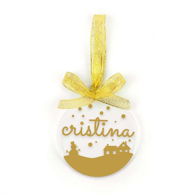 Bola Oro Navidad METACRILATO Personalizada, elige diseño - Mikeko