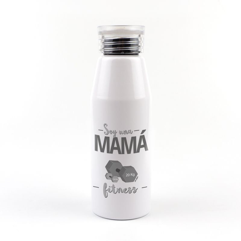 Botella Aluminio divertida Soy una Mamá fitness - Mikeko