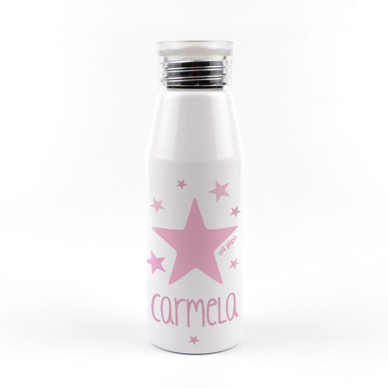 Botella Aluminio Estrella Rosa 500ml Personalizada - Mikeko