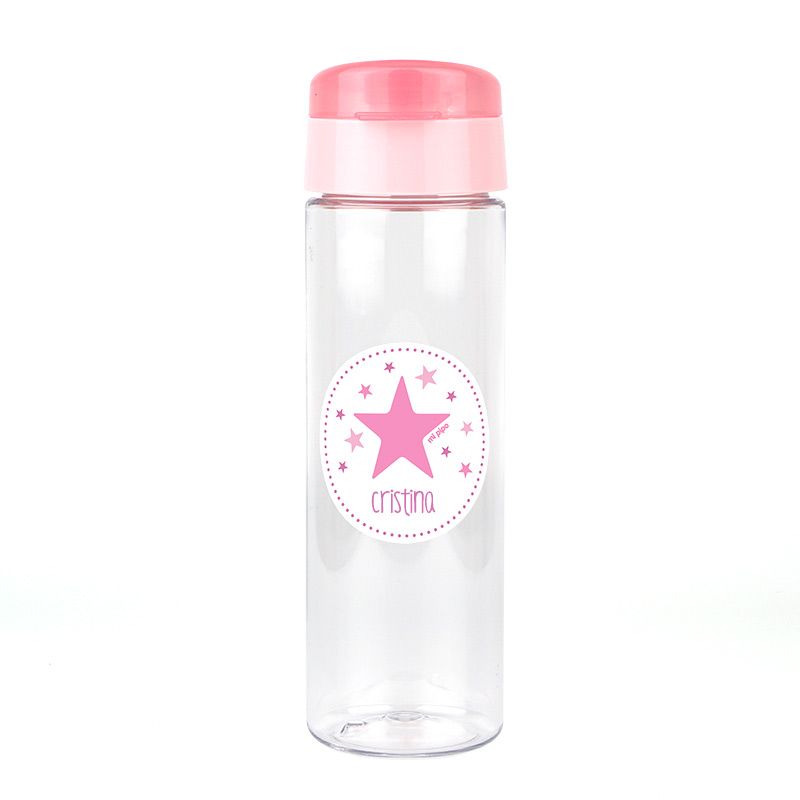 Botella Estrella Rosa 600ml personalizada - Mikeko