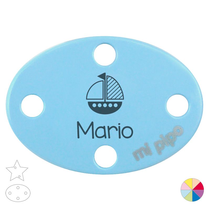 Broche Pinza Nombre + Barco - Mikeko
