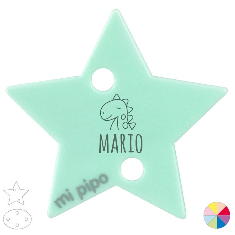 Broche Pinza Nombre + Dinosaurio - Mikeko
