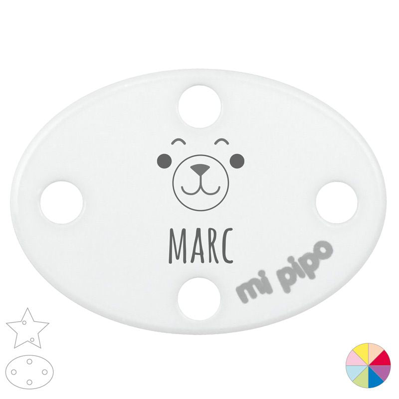 Broche Pinza Nombre + Osito - Mikeko