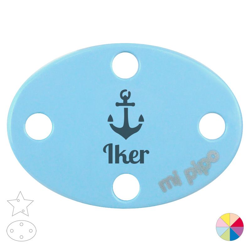 Broche Pinza Personalizado Nombre + Ancla - Mikeko