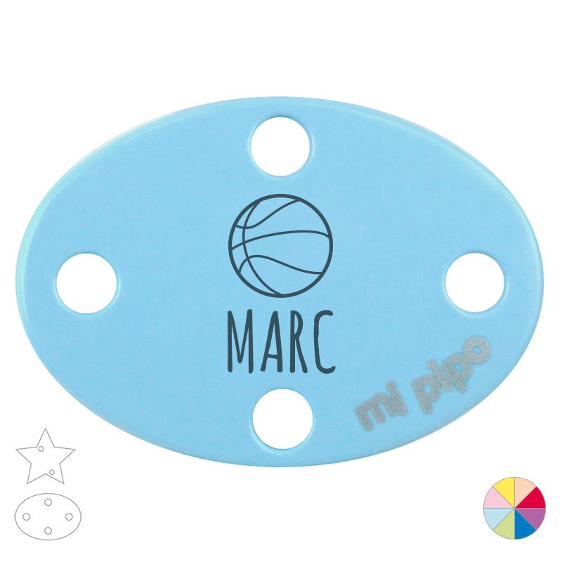 Broche Pinza Personalizado Nombre + Baloncesto - Mikeko