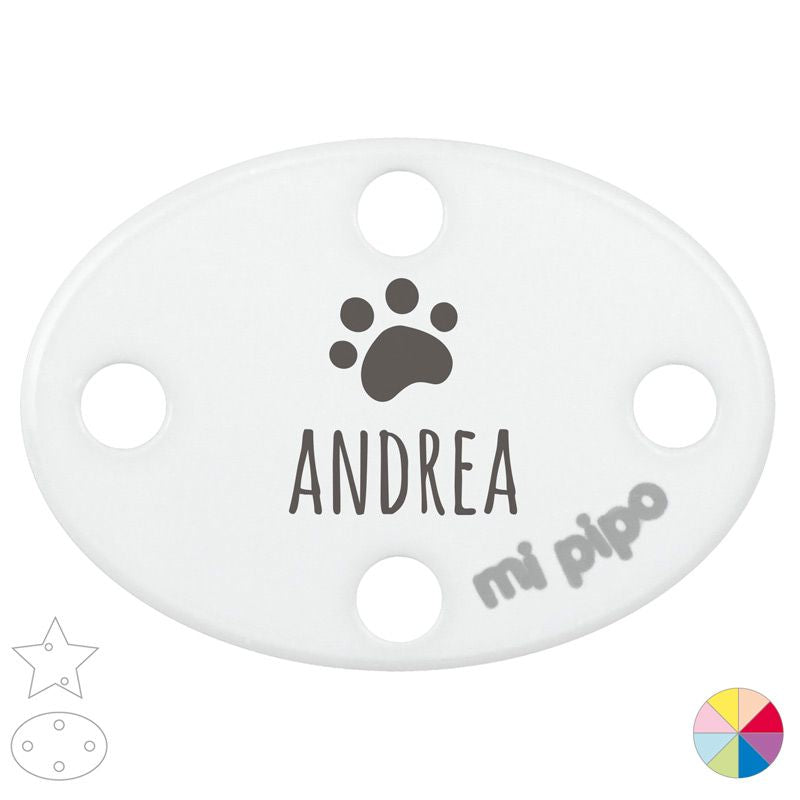 Broche Pinza Personalizado Nombre + Huella - Mikeko