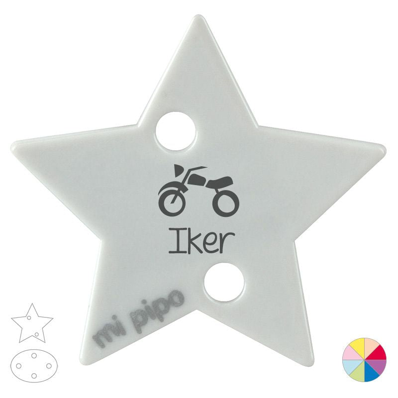 Broche Pinza Personalizado Nombre + Moto - Mikeko