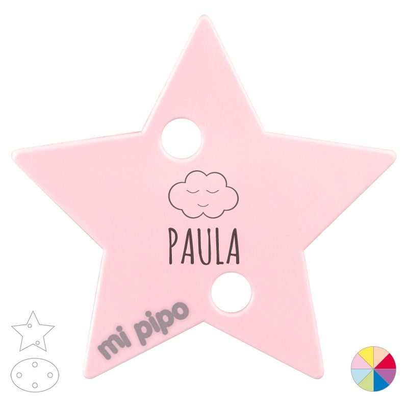 Broche Pinza Personalizado Nombre + Nube - Mikeko
