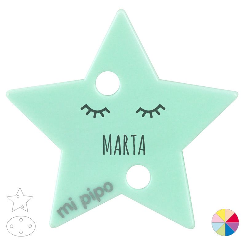 Broche Pinza Personalizado Nombre + Pestañas - Mikeko