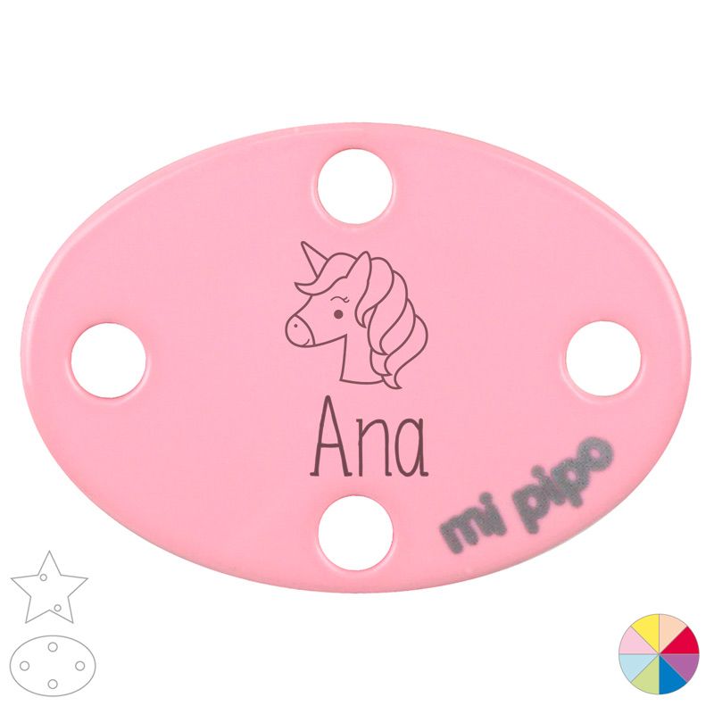 Broche Pinza Personalizado Nombre + Unicornio - Mikeko