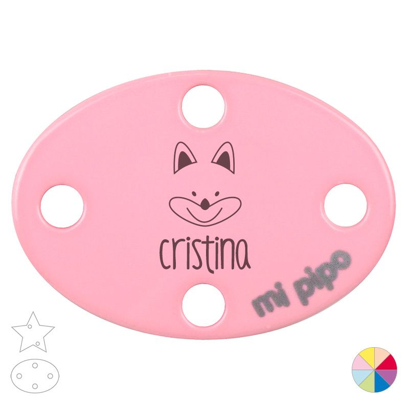 Broche Pinza Personalizado Nombre + Zorro - Mikeko